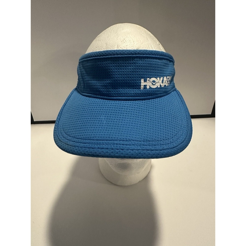 Hoka One One Performance Running Visor Blue Adjustable Strap Athletic Hat